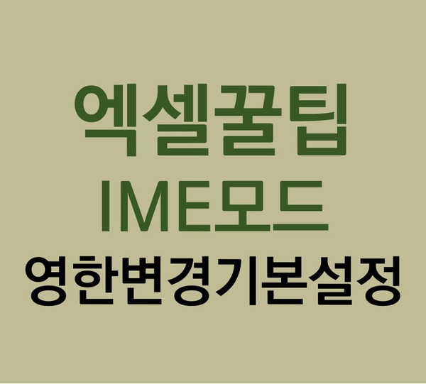  [엑셀꿀팁] 영어/한글만 입력하도록 IME모드 설정