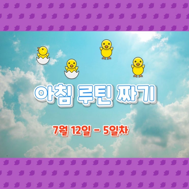  7월12일 아침루틴
