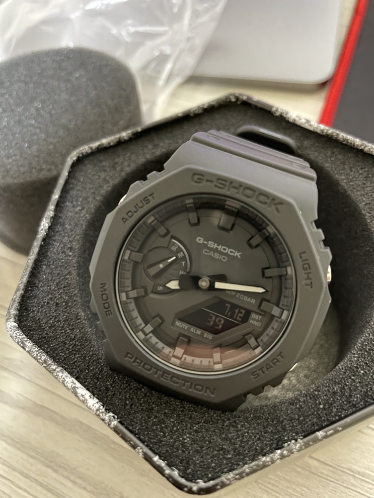  깔끔한 지샥 지얄오크 올검 개봉기 (GA-2100-1A1DR)