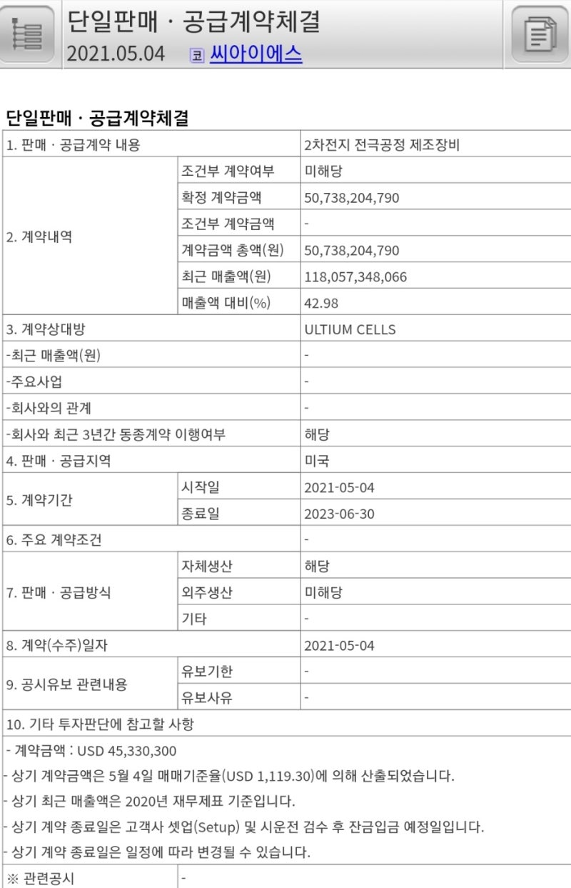 기업공시 파헤치기 - 씨아이에스 수주잔고_공시기준 : 네이버 블로그