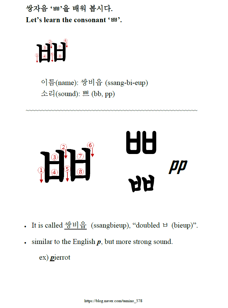 쌍비읍 ㅃ : 네이버 블로그