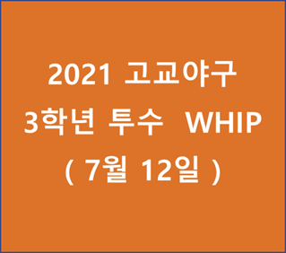 2021 고교야구 고3 WHIP 순위 - 20210712