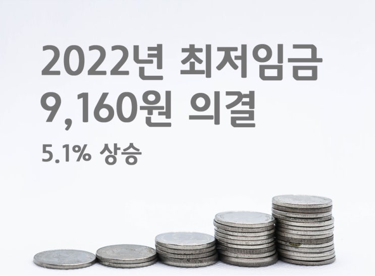 2022년 최저임금 9,160으로 의결!