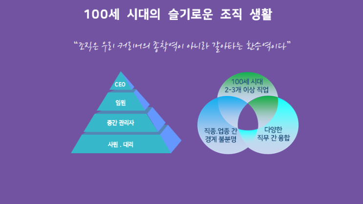  100 세 시대의 경력관리 . 워라밸은 단지 퇴근 후의 삶이 아닙니다