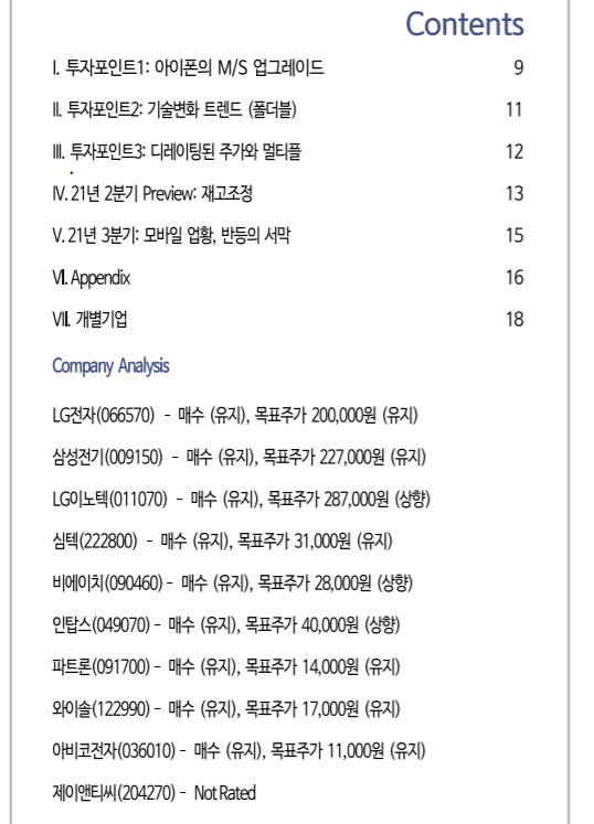 모바일 부품주 - 하반기 관전 포인트는? 모바일 부품주 - 하반기 관전 포인트는?