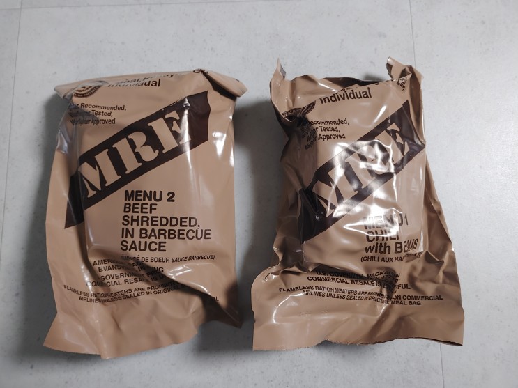 미군전투식량 MRE 씨레이션 맛평가 개봉기