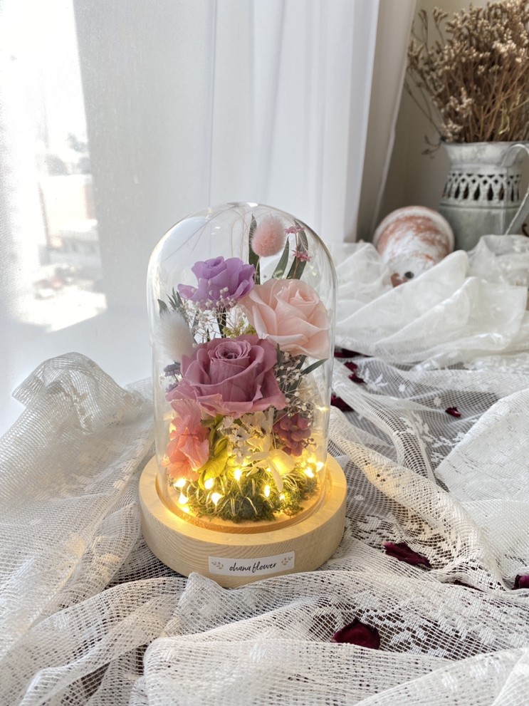 [ 부산 광안 꽃공방 ] 특별한날, 특별한 마음을 전하는 사랑스러운 꽃 선물 , 프리저브드플라워유리돔