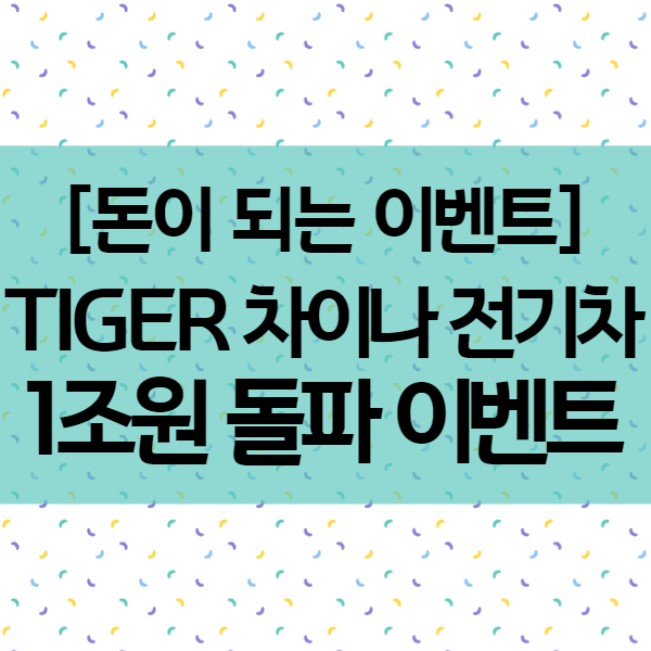 타이거 TIGER 차이나 전기차 SOLACTIVE 수익률 및 순자산 1조원 이벤트