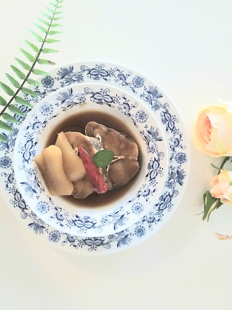  수미네반찬 도미머리조림레시피로 만든 일식대구조림 대구요리 간장생선조림 만들기