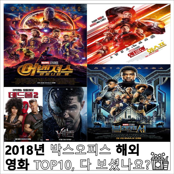 2018년 박스오피스 해외 영화 TOP10, 다 보셨나요?