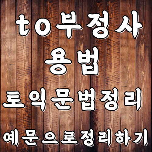  to부정사 용법 의미상 주어 토익 독학 문법 정리하기