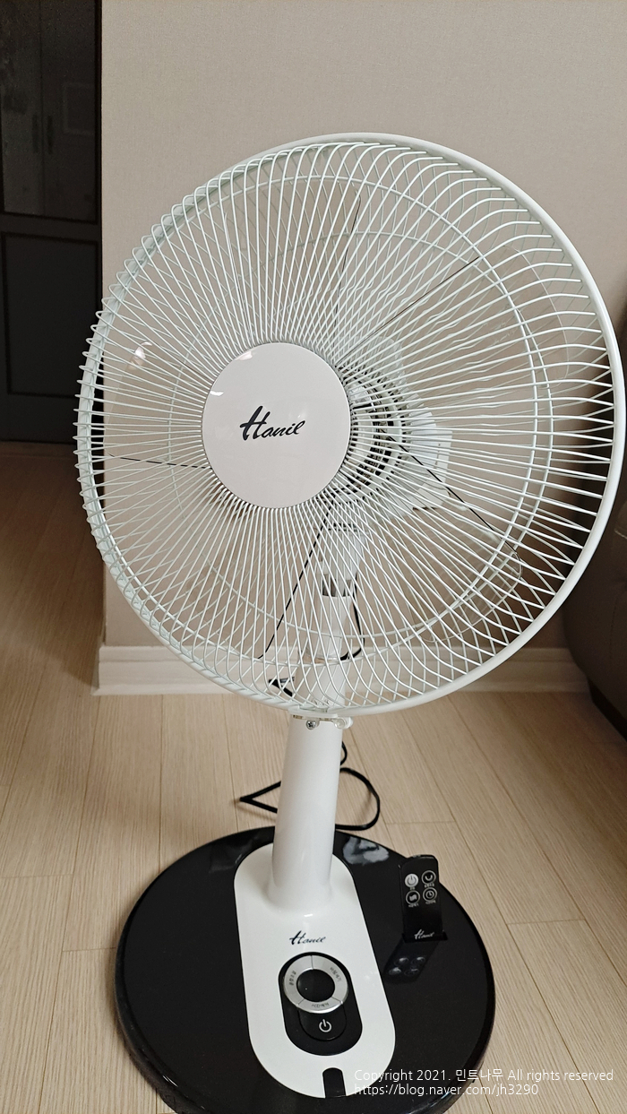  리모컨 선풍기 수면시 마음놓고 틀고 잘 수 있는 초미풍 한일 선풍기