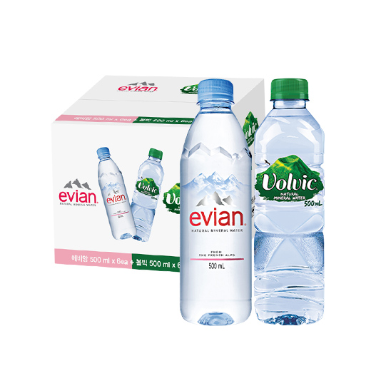 요즘 인기있는 에비앙 500ml x 6p + 볼빅 500ml x 6p, 36개 좋아요