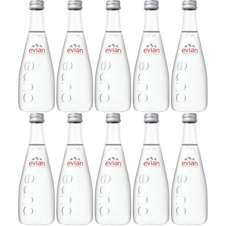 인기있는 에비앙 애비앙 네추럴 스프링 워터 비싼 물 생수 유리병 330mL 10개 evian Natural Spring Water, 1개 ···