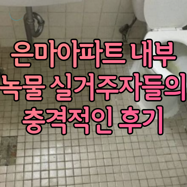 은마아파트 내부 녹물 실거주자들의 충격적인 후기 공개합니다 은마아파트 내부 녹물 실거주자들의 충격적인 후기 공개합니다