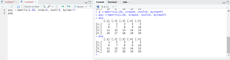  [R 기초통계] 매트릭스와 데이터 프레임의 개념과 명령어 / dim, nrow, ncol, tails, str, unique, table, subset, as.matrix