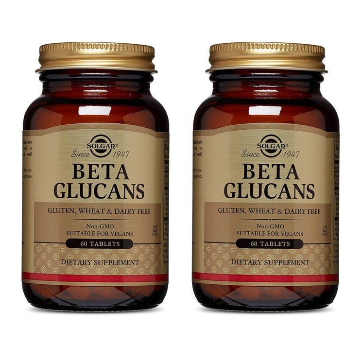 리뷰가 좋은 솔가 베타 글루칸 60정 2병 Solgar Beta 1 3 Glucans 60 Tablets gluten-free tablets that are naturally de