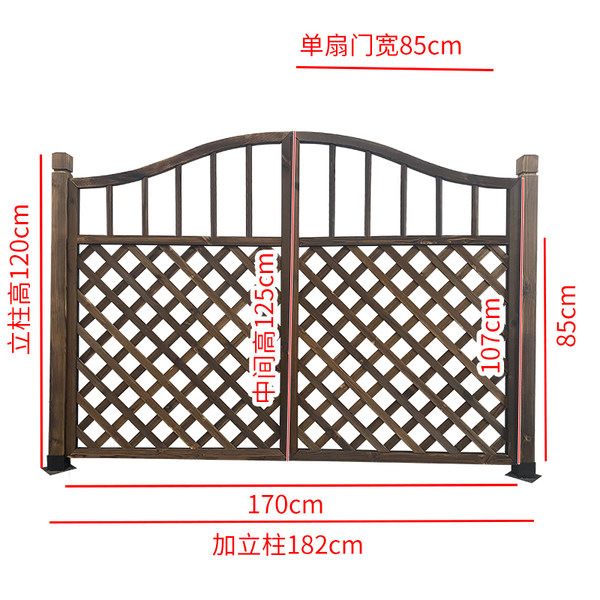 선호도 좋은 전원주택 담장 울타리 기둥 대문 출입문 나무 목재 양문 제작, 170cm 그리드 도어 (시멘트 바닥 세트) 추천합니다