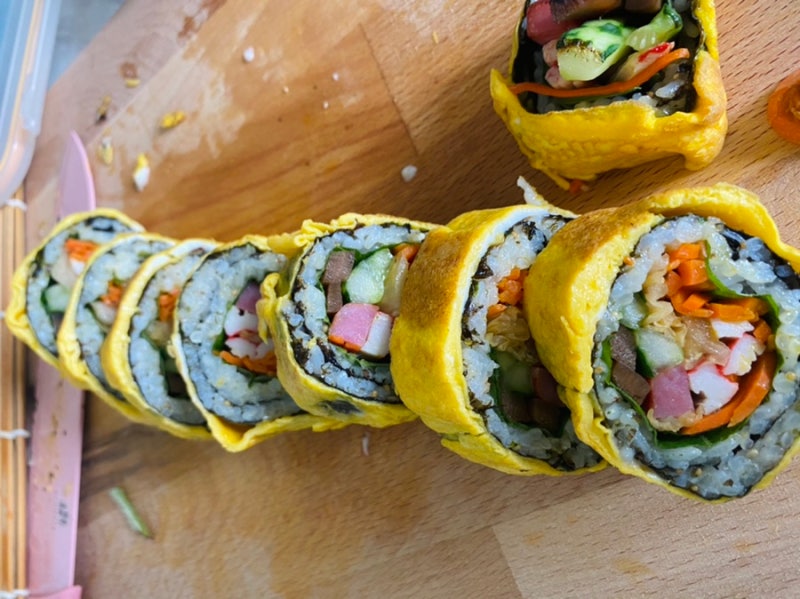 간단한재료, 일주일내내 김밥 만들기