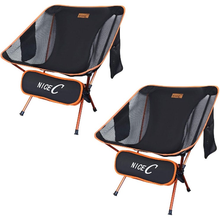 인기 많은 Nice C 오렌지의 2 개 스토리지 가방과 NiceC 초경량 휴대용 접는 캠핑 배낭 의자 컴팩트 & 헤 2 of Orange, 상세페이지참조 좋아요