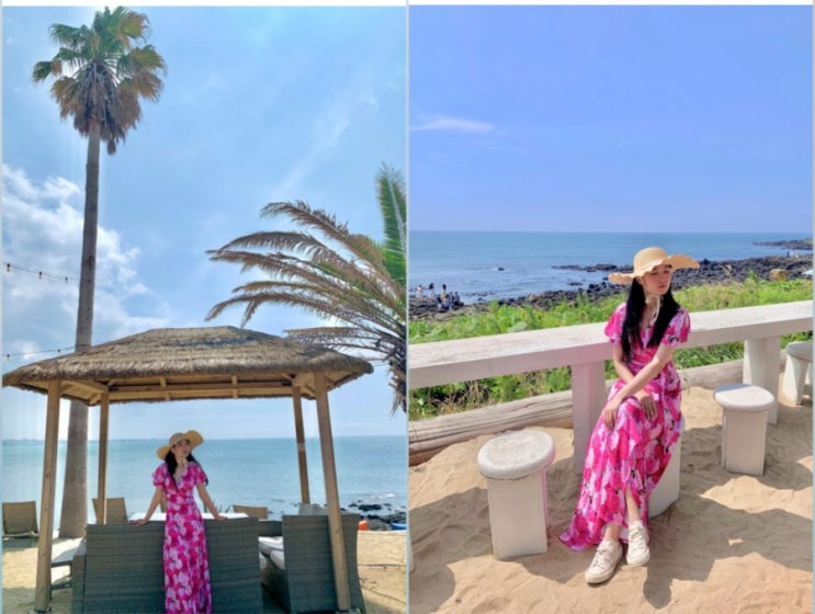  제주 몽상드애월 카페, 일월선셋비치 바다 앞이에요. 지디카페