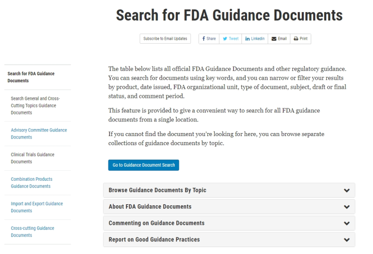  Search for FDA Guidance Documents