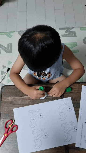  엄마표한글교재로 아이와 글자 '스' 공부한 후기(도안나눔)