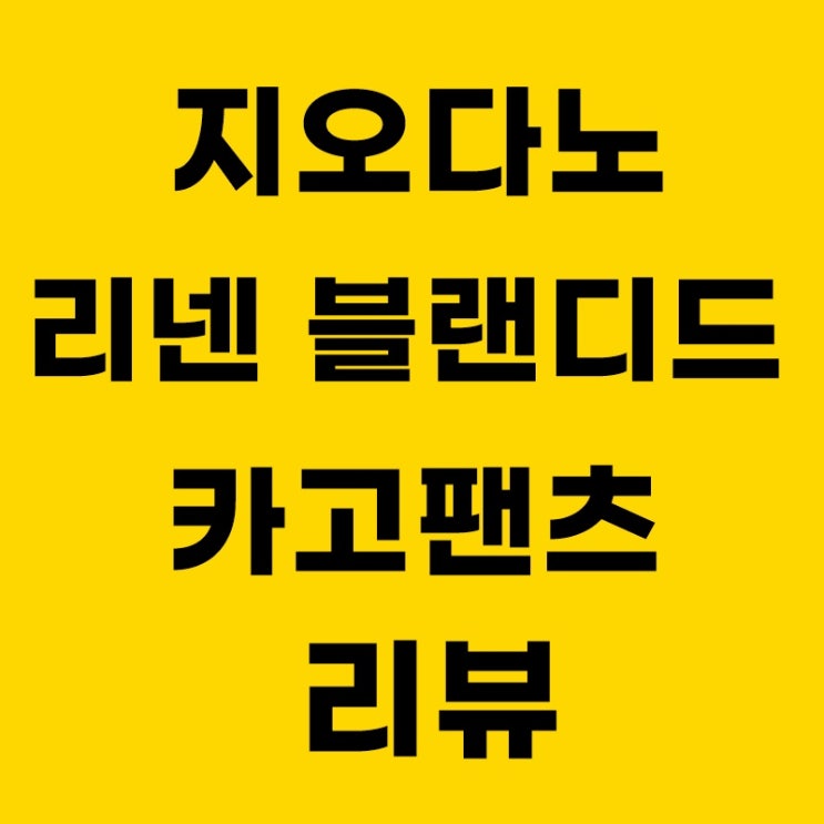  지오다노 리넨블랜디드 카고팬츠 리뷰 / 다른 바지 못 입어