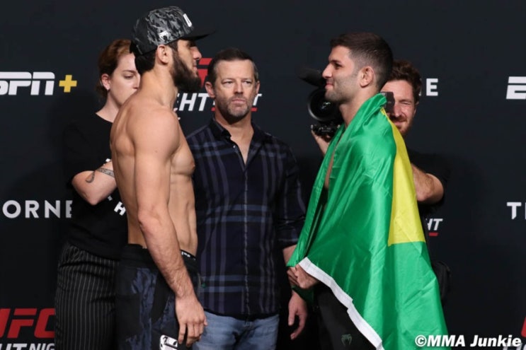 UFC 베가스 31: 마하체프 vs 모이세스 계체 + 페이스 오프(미샤 테이트 복귀) UFC 베가스 31: 마하체프 vs 모이세스 계체 + 페이스 오프(미샤 테이트 복귀)