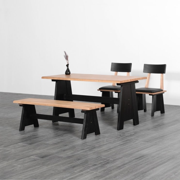 인기 많은 양성국갤러리 스마트 원목 4인 식탁세트 (1200 / 1400 사이즈 색상 구성 선택) 테이블 벤치 의자, 05_테이블+벤치2ea, 브라운 좋아요
