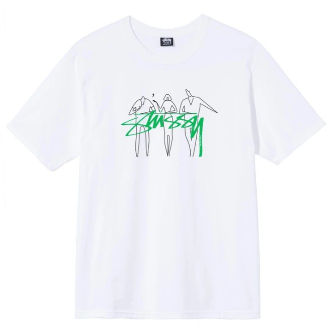 인기있는 STUSSY 3 PEOPLE TEE 스투시 오버핏 반팔티 프린팅 티셔츠 ···