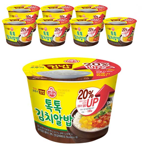 구매평 좋은 오뚜기 컵밥 톡톡 김치알밥 222g(증량), 222g, 8개 좋아요