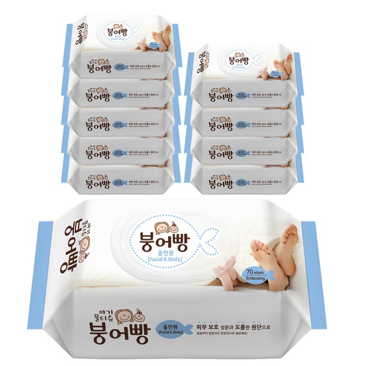 잘팔리는 붕어빵 아기물티슈 올인원 고평량 70gsm 캡형 70매 10팩 좋아요 잘팔리는 붕어빵 아기물티슈 올인원 고평량 70gsm 캡형 70매 10팩 좋아요