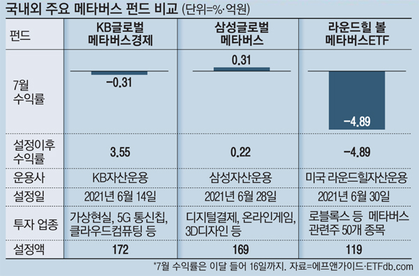 메타버스 펀드에 돈이 몰린다.