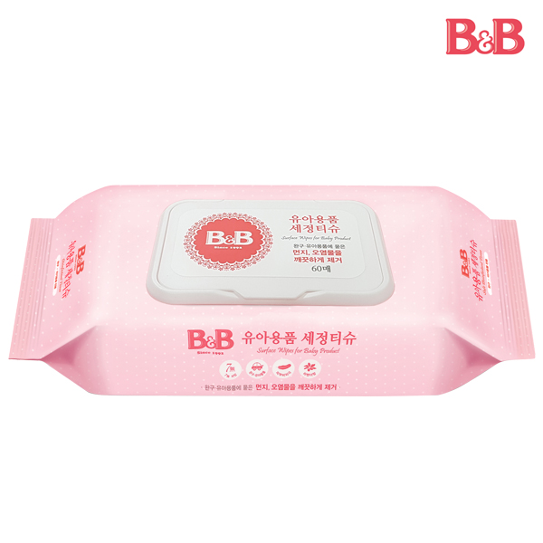 의외로 인기있는 B&B 유아용품 세정티슈(캡형) 제균티슈, 1개, 60매 좋아요