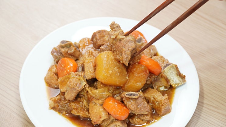  돼지갈비찜 1kg 레시피 배가 없을 때 배 음료로