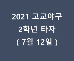 2021년 고교야구 2학년 타자 - 20210712