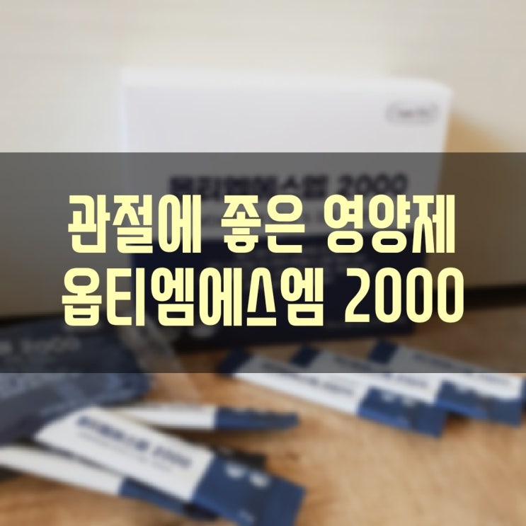  관절에 좋은 영양제 옵티엠에스엠(옵티MSM)으로 관절 건강 챙겨요