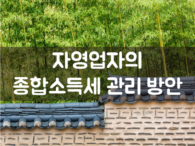  자영업자의 종합소득세 관리 방안