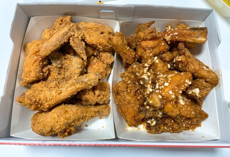  [군포 맛집] 임영웅의 티바두마리치킨 군포점에서 알마간(알싸한마늘간장), 후라이드치킨 먹은 후기