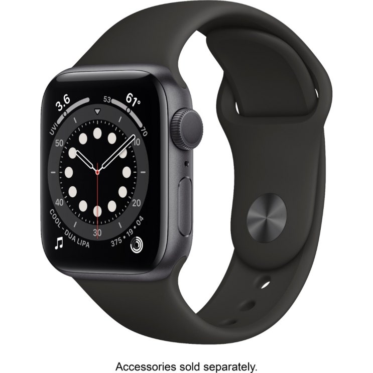 후기가 정말 좋은 M00H3LLA Apple Watch Series 6 (GPS) 44mm Space Gray Aluminum Case with Black Sport Band Sp