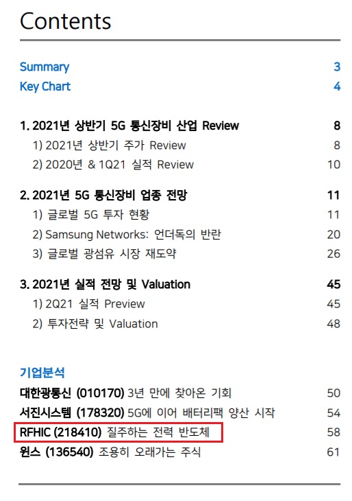 5G -- 통신장비 2021년 실적 전망