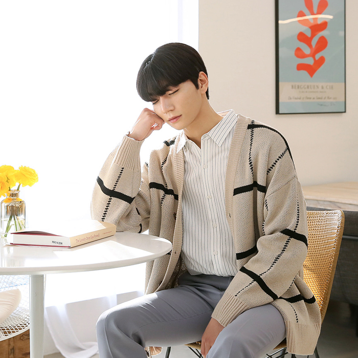 선택고민 해결 머시따 남성용 체크 오버핏 가디건 좋아요 선택고민 해결 머시따 남성용 체크 오버핏 가디건 좋아요