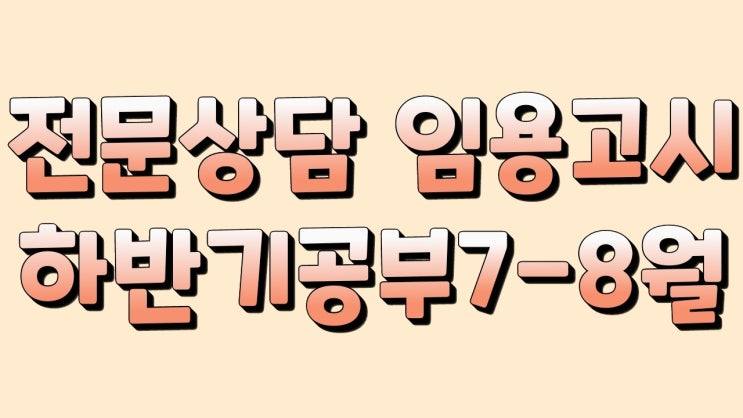  전문상담 임용고시 문제풀이 공부법