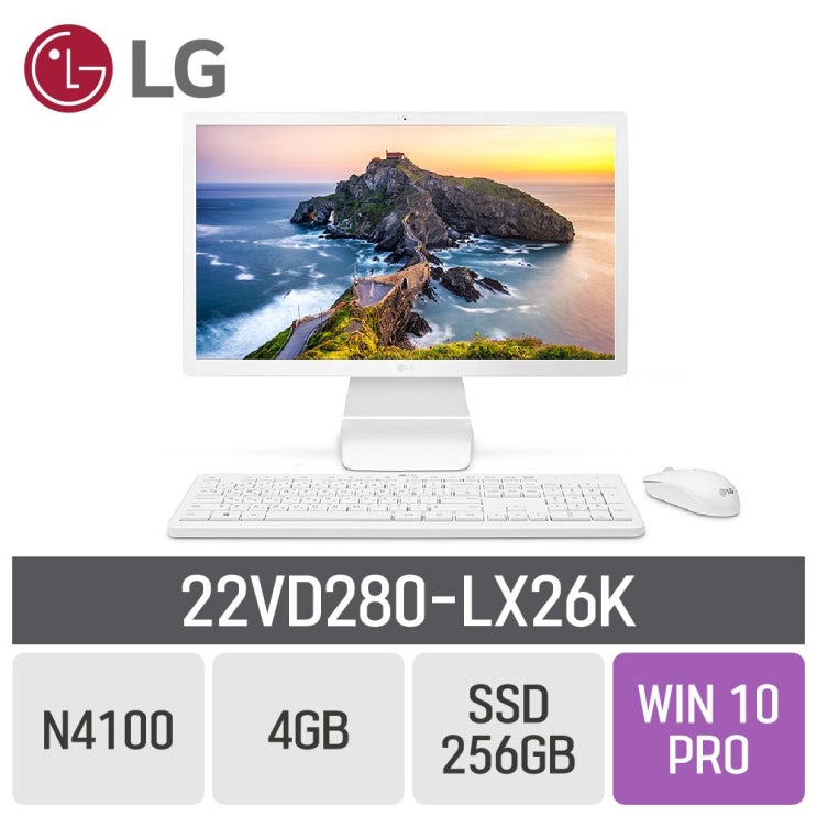 선호도 좋은 LG 일체형PC 22인치 22VD280-LX26K, RAM 4GB + SSD 256GB + WIN10 PRO ···