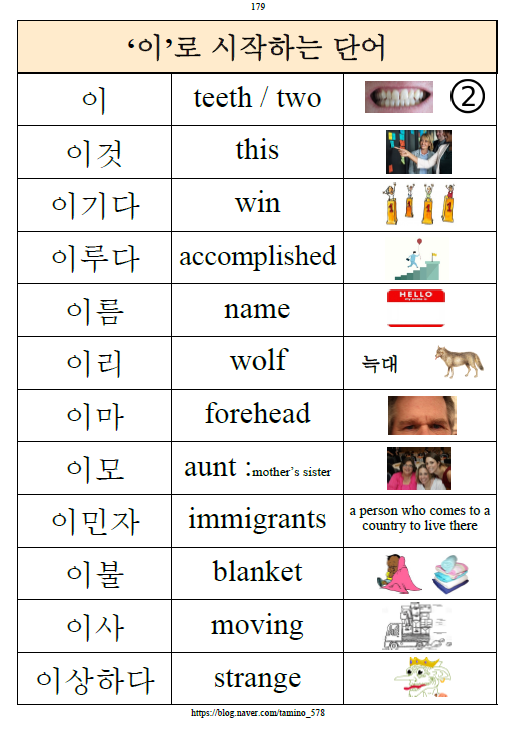 [한글 기초 사전] '이'로 시작하는 단어 모음 (Words collection of starting with '이 ...