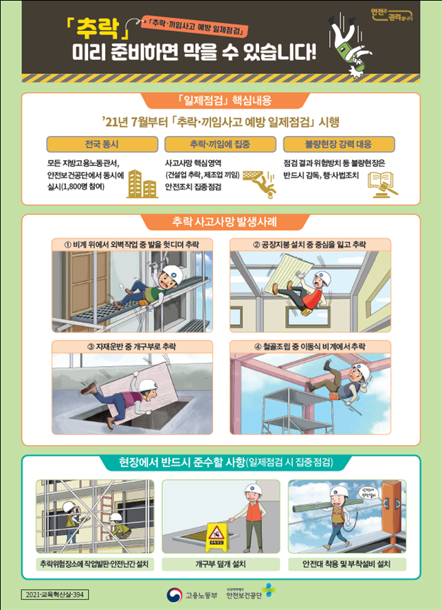 추락/끼임사고 예방 점검 안내 (일산 노무사, 장항동 노무사)