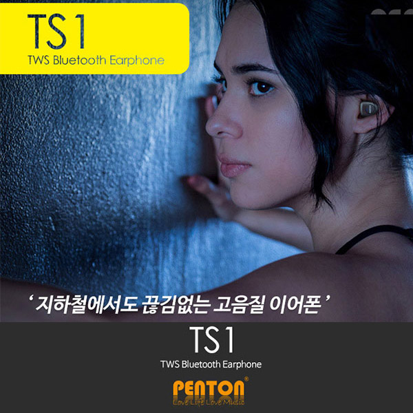 인지도 있는 PENTON TS1 펜톤 정품 코드프리 블루투스 이어폰 블루투스이어폰, 블랙 좋아요