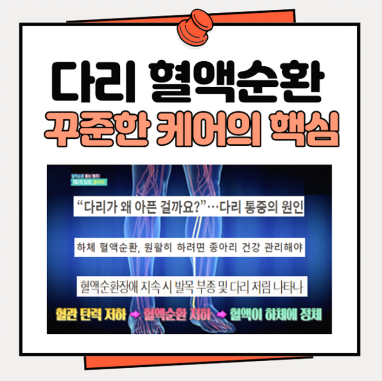  다리 혈액순환 꾸준한 케어의 핵심!!
