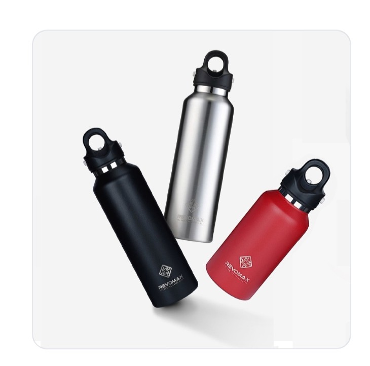  한손으로 열고 닫는 1초 진공 텀블러, 레보맥스 - 12oz 슬림(355ml) / 오닉스블랙